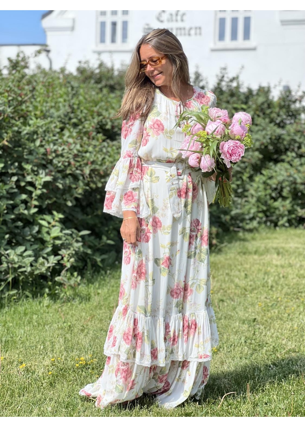 ByTiMo Georgette Relaxed dress pink roses