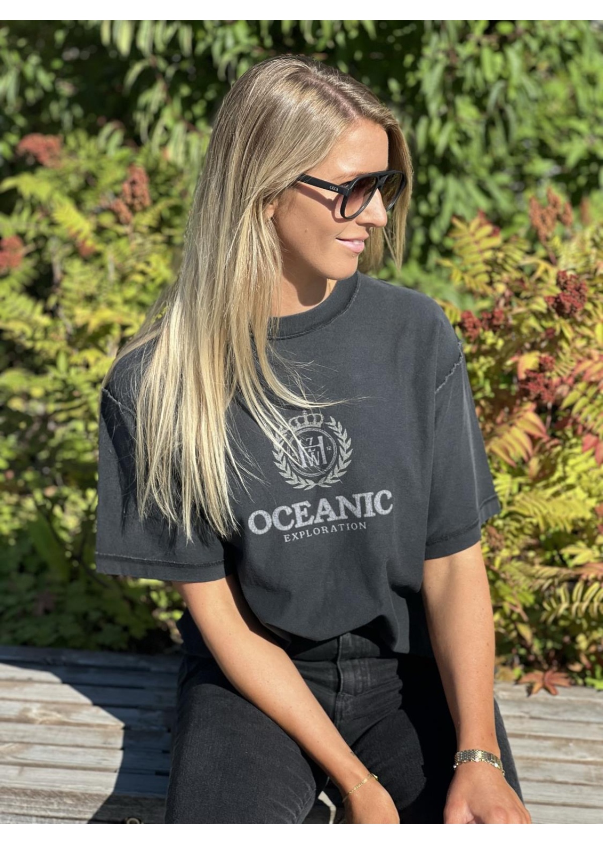 Holzweiler Affection Oceanic t-skjorte dk.grey