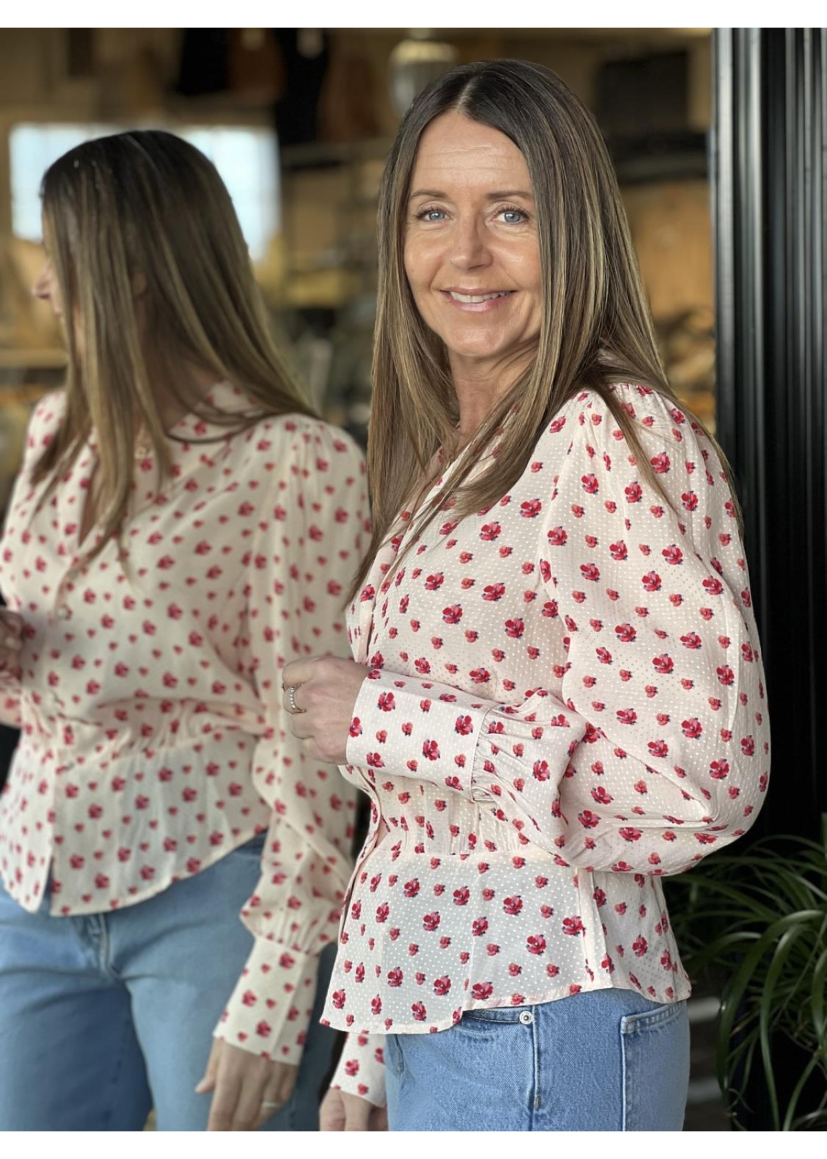 Camilla Pihl Papil blouse pink berry print