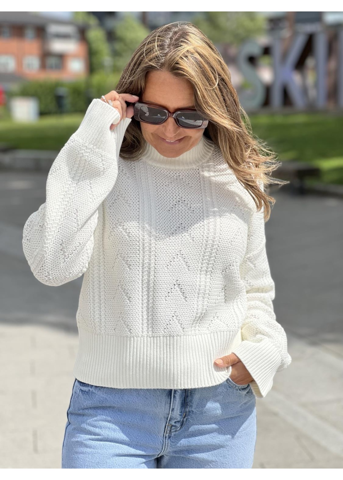 Holzweiler Serena knit sweater white