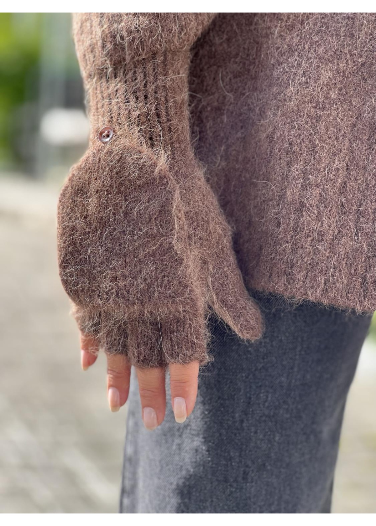 Brea Fingerless Gloves dk. brown