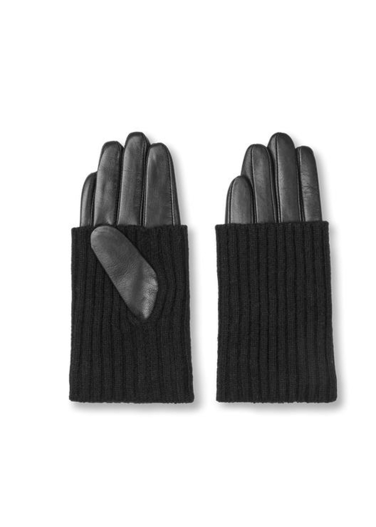 Dat Et Leather Knit Glove black