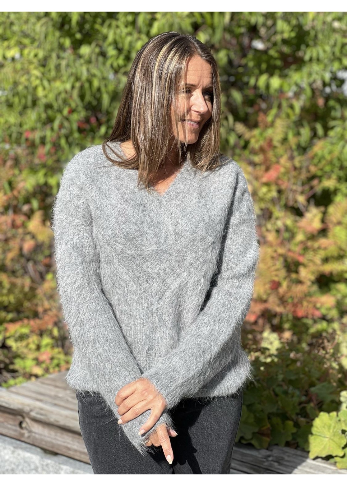 Camilla Pihl Souk knit genser grey melange