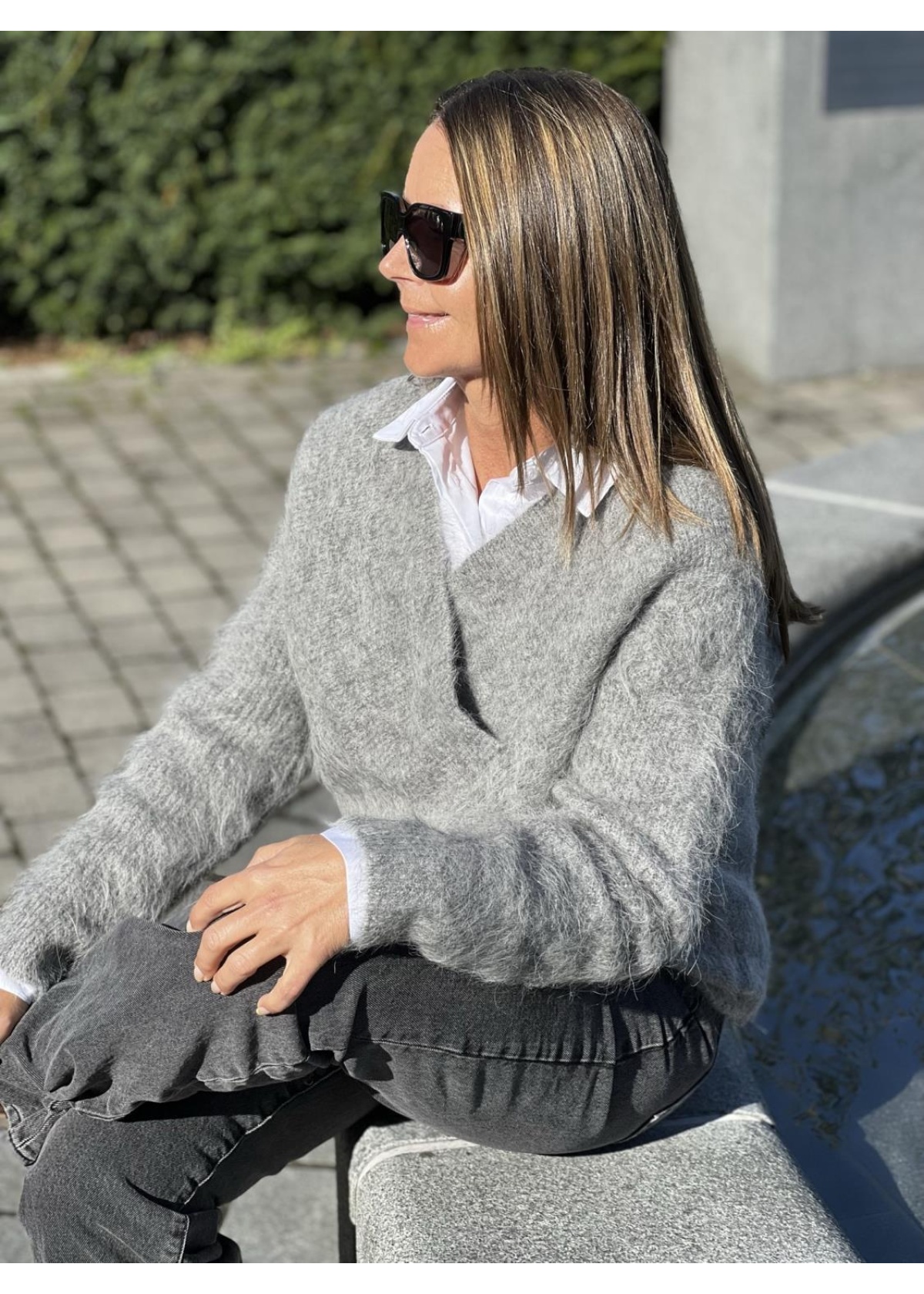 Camilla Pihl Souk knit genser grey melange